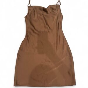 Elegant Brown Slip Dress